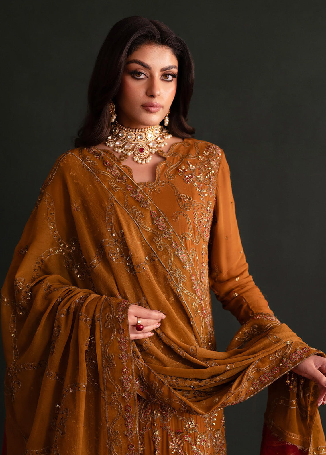 Nooresha By Emaan Adeel Embroidered Chiffon 3 Piece Unstitched Suit EA25N D-ZARANG Nooresha By Emaan Adeel Embroidered Chiffon 3 Piece Unstitched Suit EA25N D-ZARANG