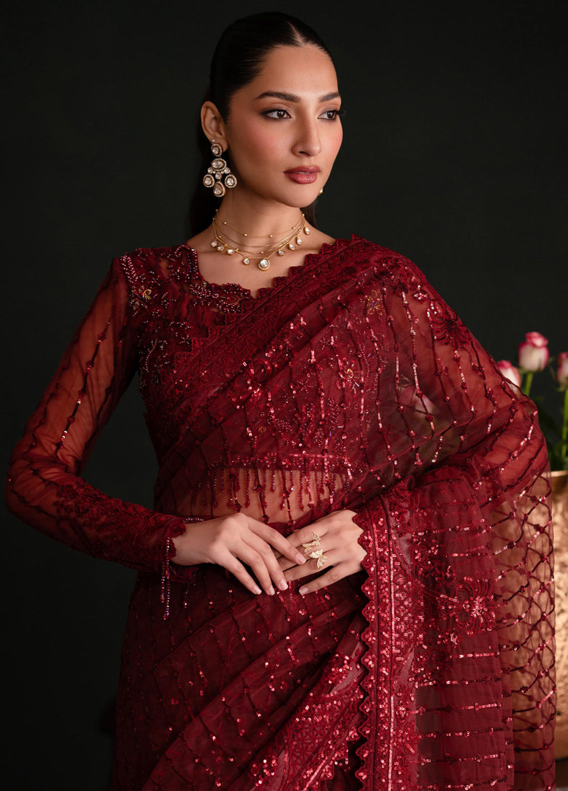 Nooresha By Emaan Adeel Embroidered Net 3 Piece Unstitched Suit EA25N D-LALISH Nooresha By Emaan Adeel Embroidered Net 3 Piece Unstitched Suit EA25N D-LALISH