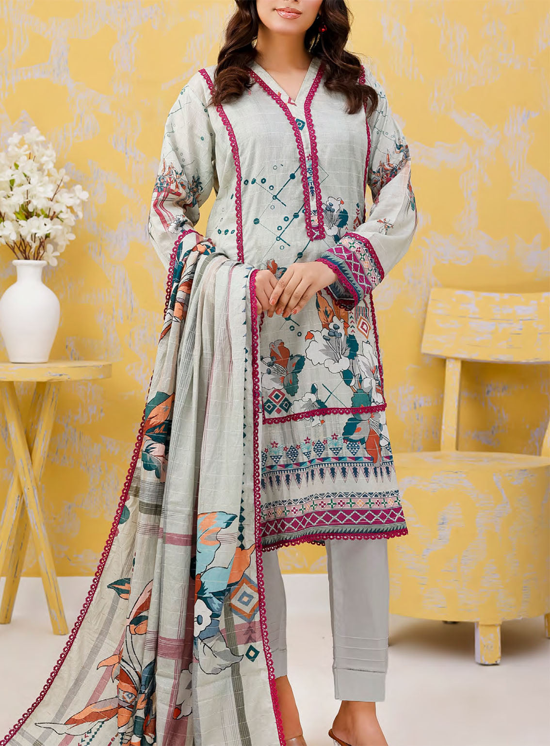 Norah Platinum Doriya Zari Printed Lawn 3 Piece Unstitched Suit NH24PDZ D-05 Norah Platinum Doriya Zari Printed Lawn 3 Piece Unstitched Suit NH24PDZ D-05