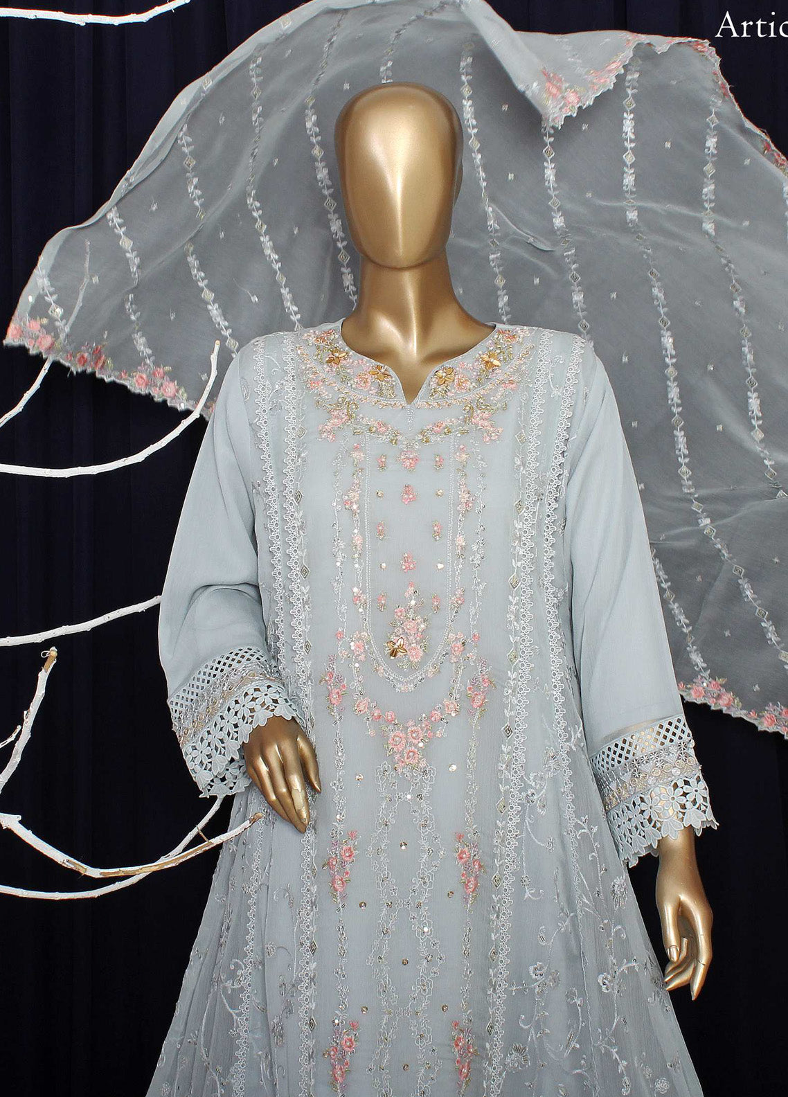 Novah By Romosh Embroidered Chiffon 3 Piece Stitched Suit RNPC25NT D-216 (LG) Novah By Romosh Embroidered Chiffon 3 Piece Stitched Suit RNPC25NT D-216 (LG)