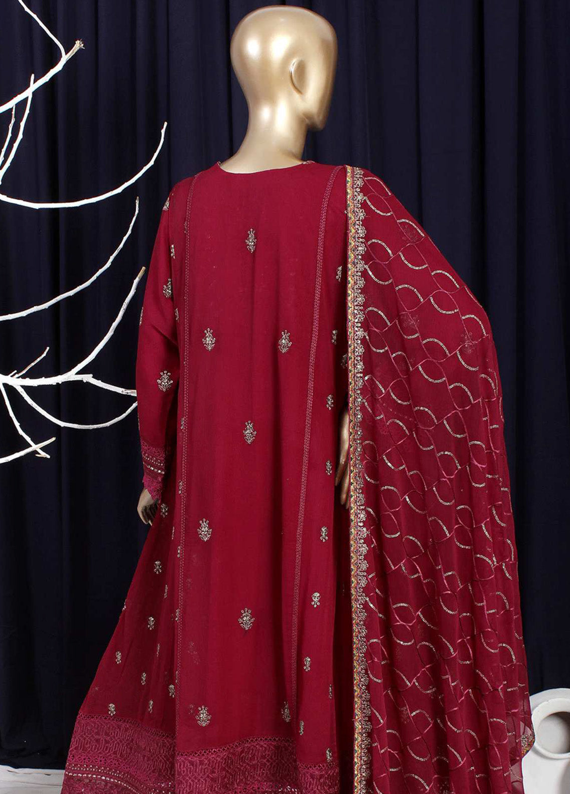 Novah By Romosh Embroidered Chiffon 3 Piece Stitched Suit RNPC25NT D-217 (MR) Novah By Romosh Embroidered Chiffon 3 Piece Stitched Suit RNPC25NT D-217 (MR)