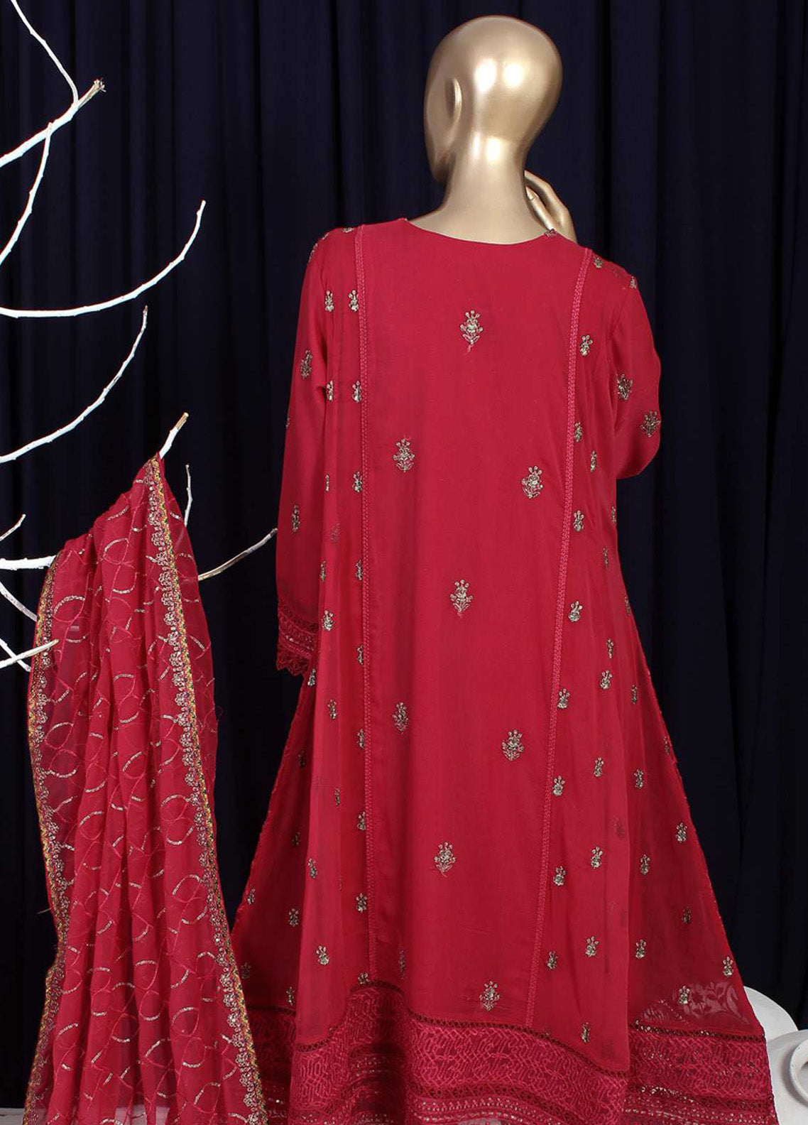 Novah By Romosh Embroidered Chiffon 3 Piece Stitched Suit RNPC25NT D-217 (RD) Novah By Romosh Embroidered Chiffon 3 Piece Stitched Suit RNPC25NT D-217 (RD)