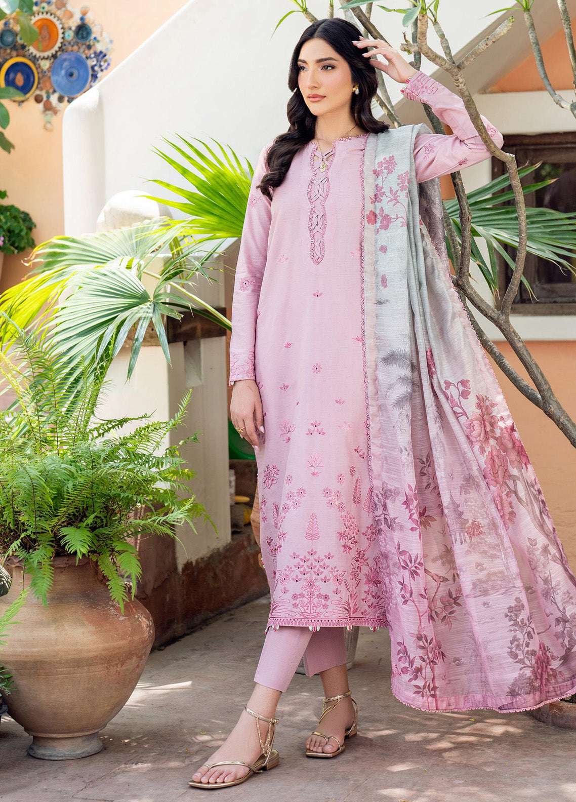 Nura By Zarif Embroidered Textured Lawn 3 Piece Unstitched Suit ZF25NTL D-06 JEEM Nura By Zarif Embroidered Textured Lawn 3 Piece Unstitched Suit ZF25NTL D-06 JEEM