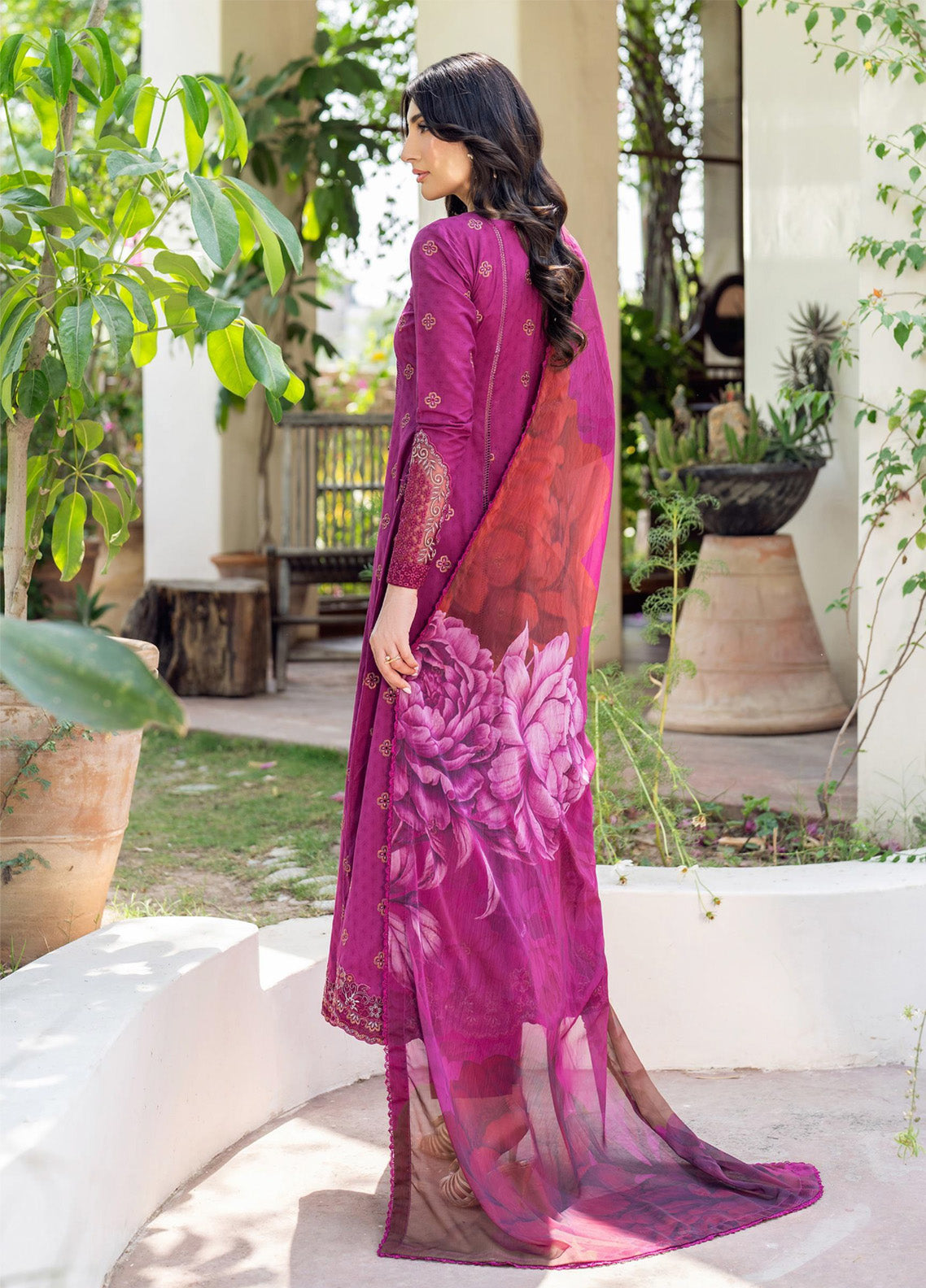 Nura By Zarif Embroidered Textured Lawn 3 Piece Unstitched Suit ZF25NTL D-08 MEHMAL Nura By Zarif Embroidered Textured Lawn 3 Piece Unstitched Suit ZF25NTL D-08 MEHMAL