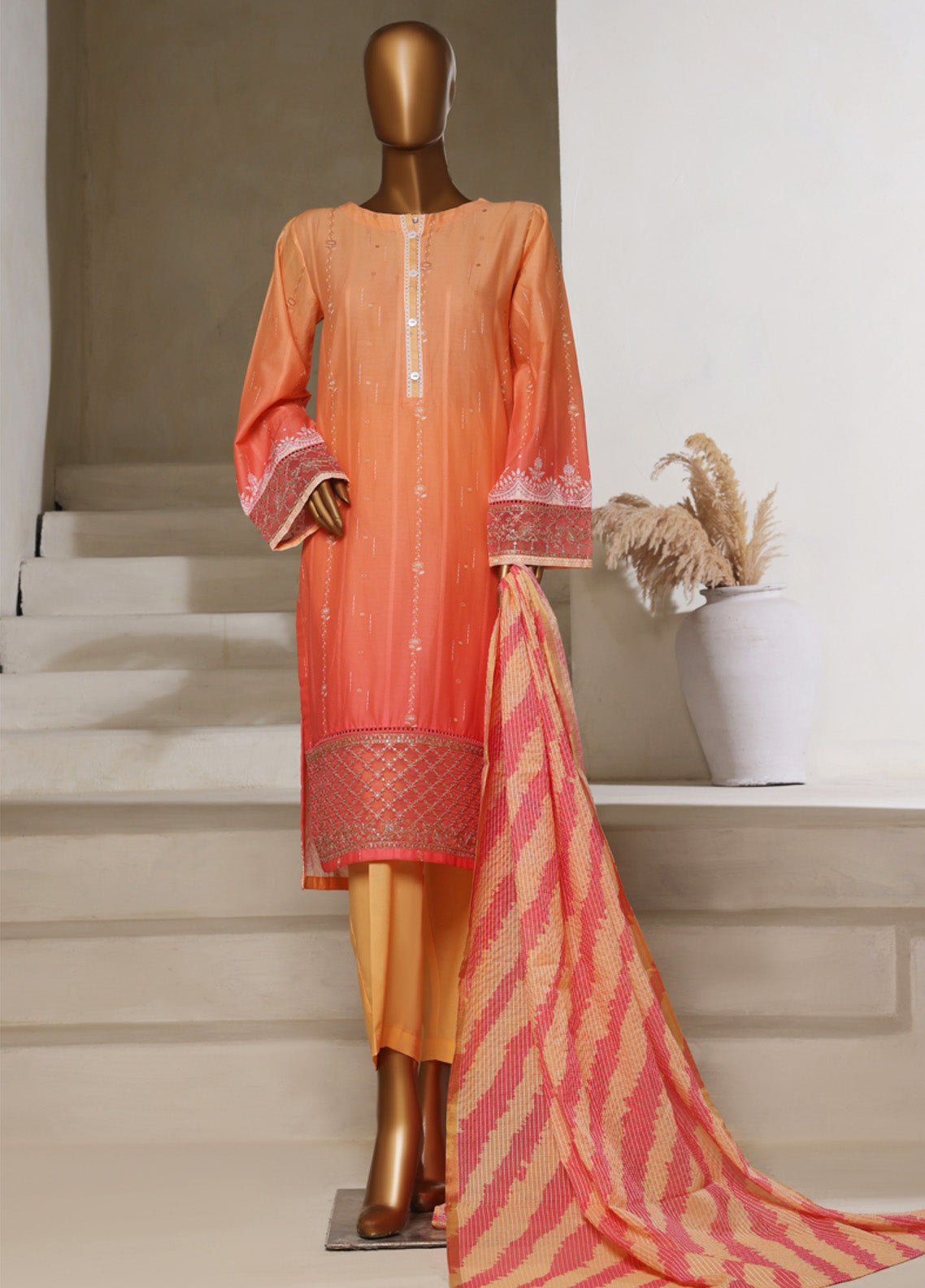 Ombre By HZ Textile Embroidered Jacquard 3 Piece Stitched Suit HZ25ODJ PSJ-028 Ombre By HZ Textile Embroidered Jacquard 3 Piece Stitched Suit HZ25ODJ PSJ-028