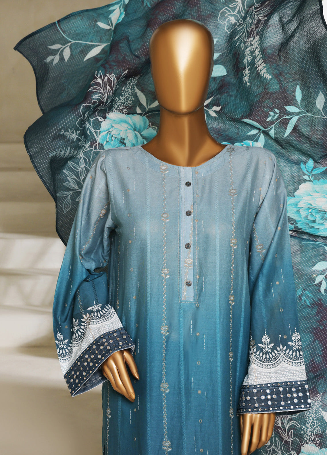 Ombre By HZ Textile Embroidered Jacquard 3 Piece Stitched Suit HZ25ODJ PSJ-030 Ombre By HZ Textile Embroidered Jacquard 3 Piece Stitched Suit HZ25ODJ PSJ-030