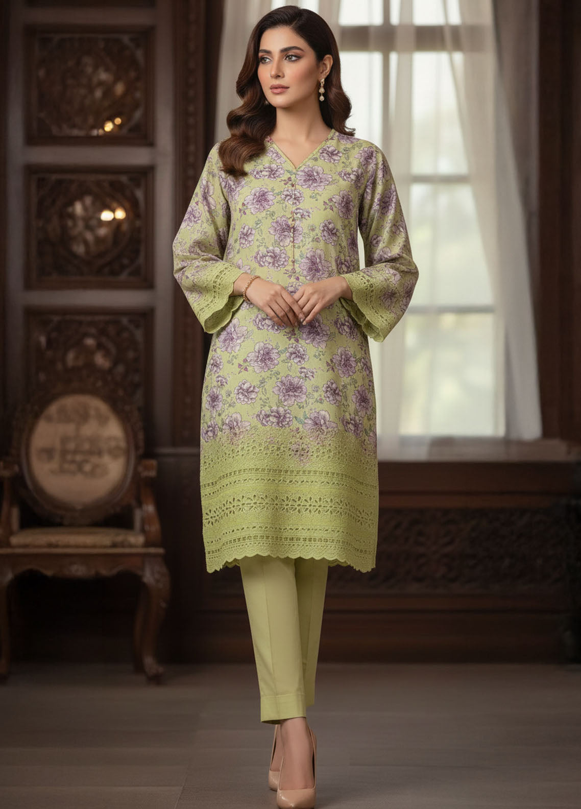 Oppulent By Schick Chikankari Lawn 2 Piece Unstitched Shirt & Trouser SDH26OC D-18 Oppulent By Schick Chikankari Lawn 2 Piece Unstitched Shirt & Trouser SDH26OC D-18