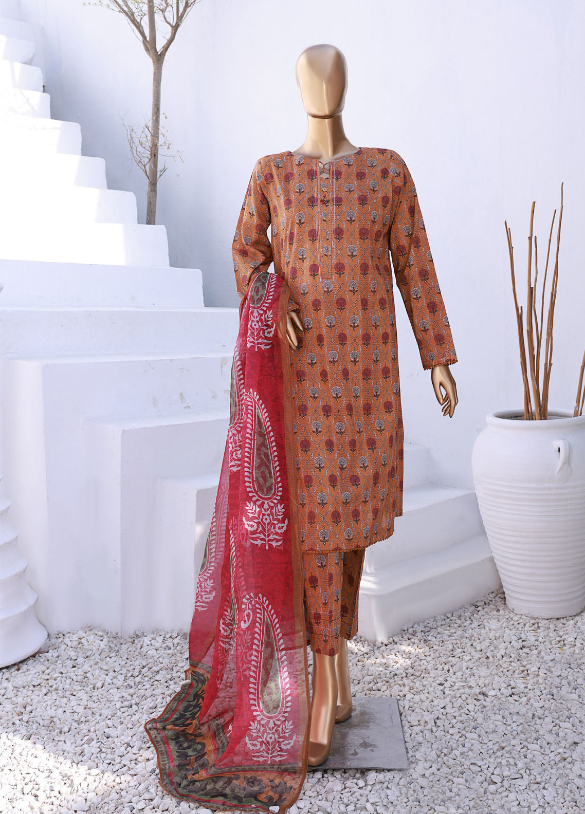 Organic Co-Ords By HZ Printed Lawn 3 Piece Unstitched Suit HZ24OCOL D-506 Organic Co-Ords By HZ Printed Lawn 3 Piece Unstitched Suit HZ24OCOL D-506