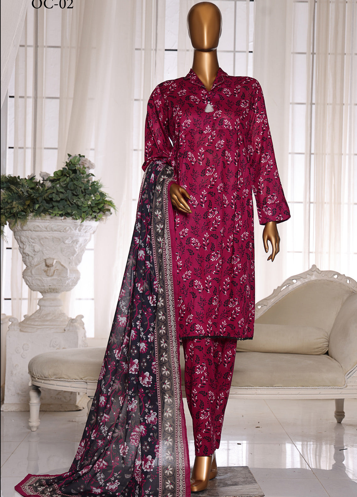 Organic Co-Ords By HZ Textile Printed Lawn 3 Piece Unstitched Suit HZ25O OC-02 Organic Co-Ords By HZ Textile Printed Lawn 3 Piece Unstitched Suit HZ25O OC-02