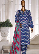 Organic Co-Ords By HZ Textile Printed Lawn 3 Piece Unstitched Suit HZ25O OC-05