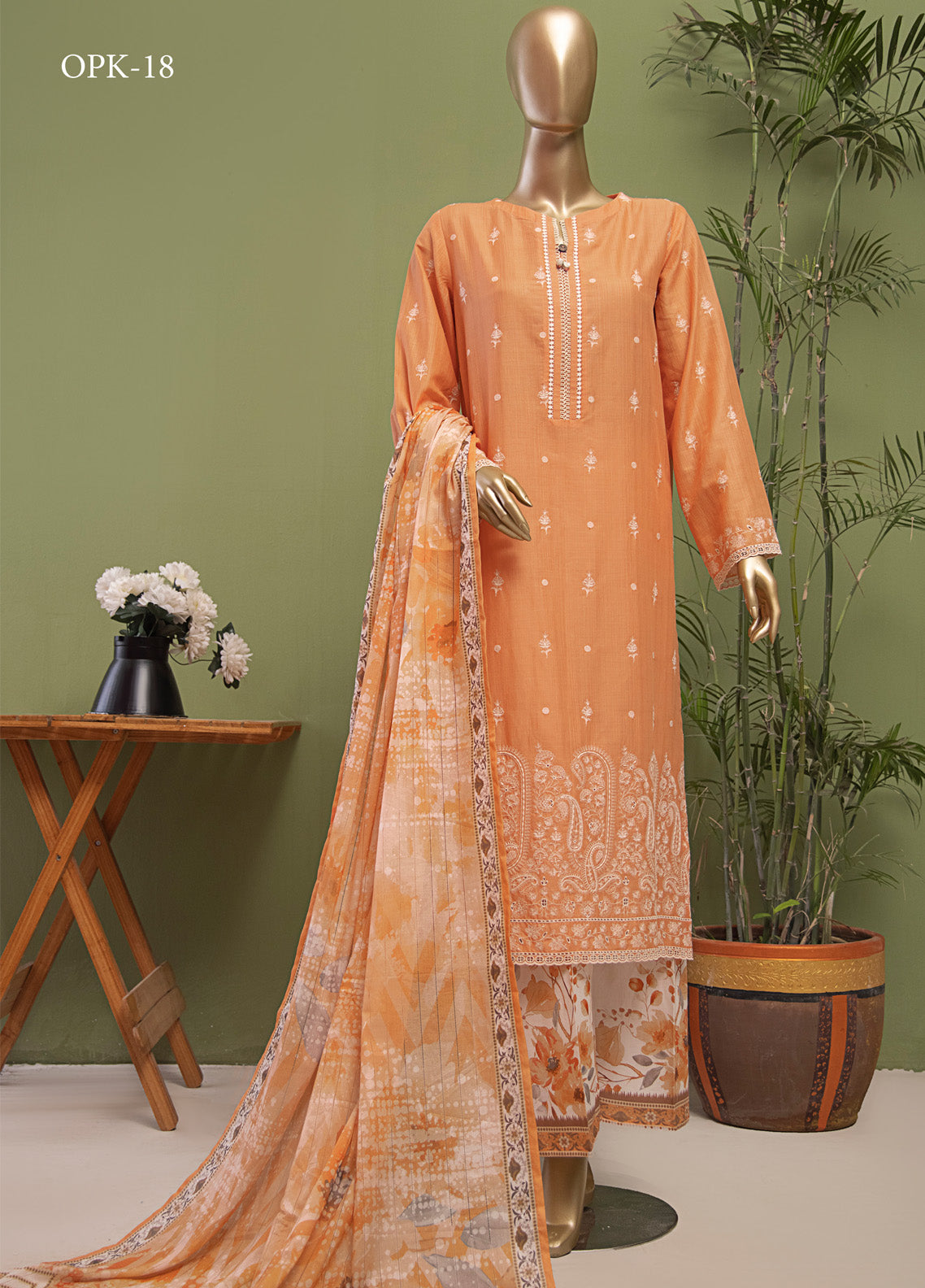 Oriental By HZ Textile Embroidered Lawn 3 Piece Unstitched Suit HZ25O OPK-18 Oriental By HZ Textile Embroidered Lawn 3 Piece Unstitched Suit HZ25O OPK-18