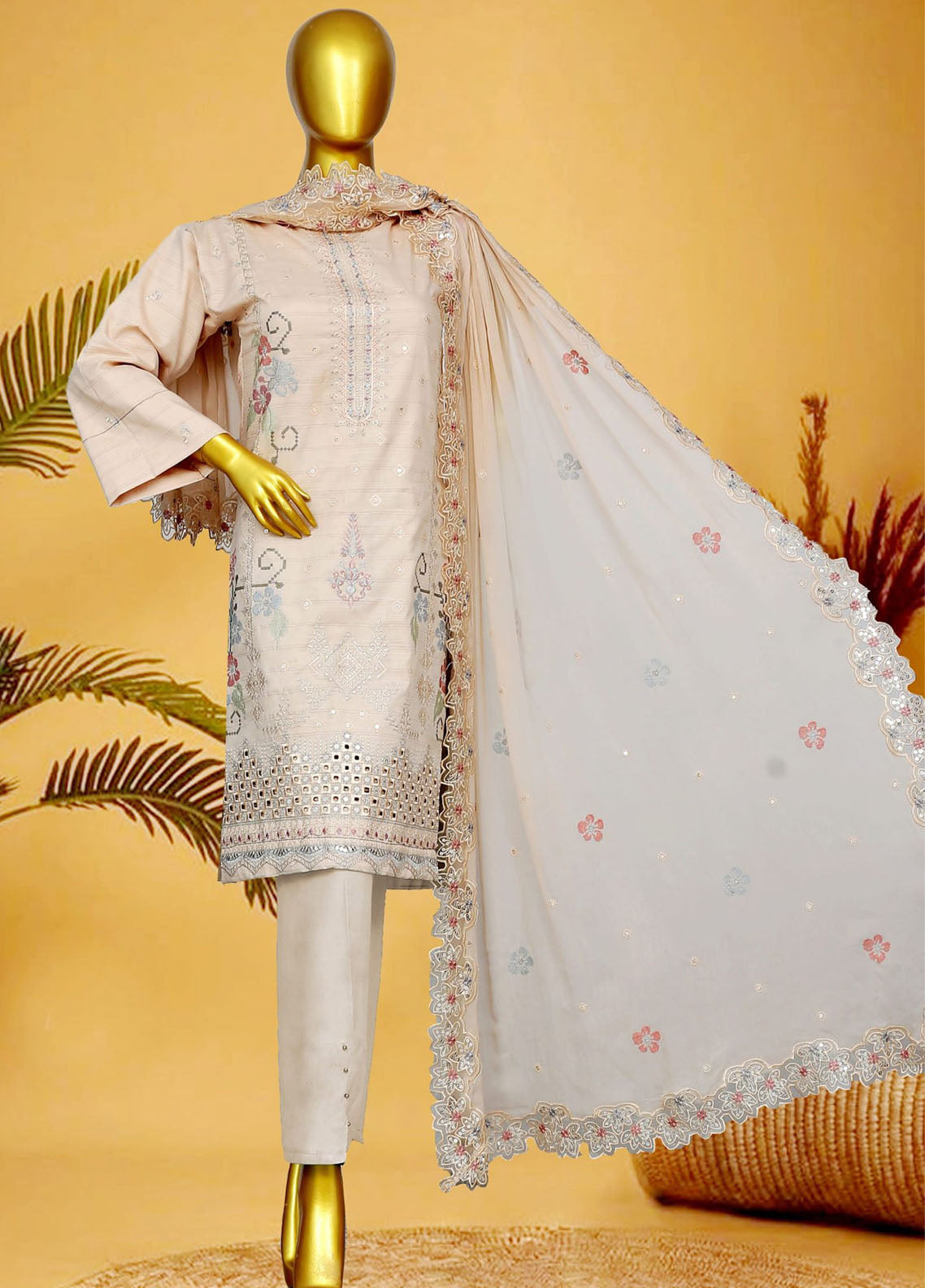 Oud By Royal Fashion Premium Embroidered Lawn Banarsi 3 Piece Unstitched Suit RF25ZZOV51 D-69-FW Oud By Royal Fashion Premium Embroidered Lawn Banarsi 3 Piece Unstitched Suit RF25ZZOV51 D-69-FW