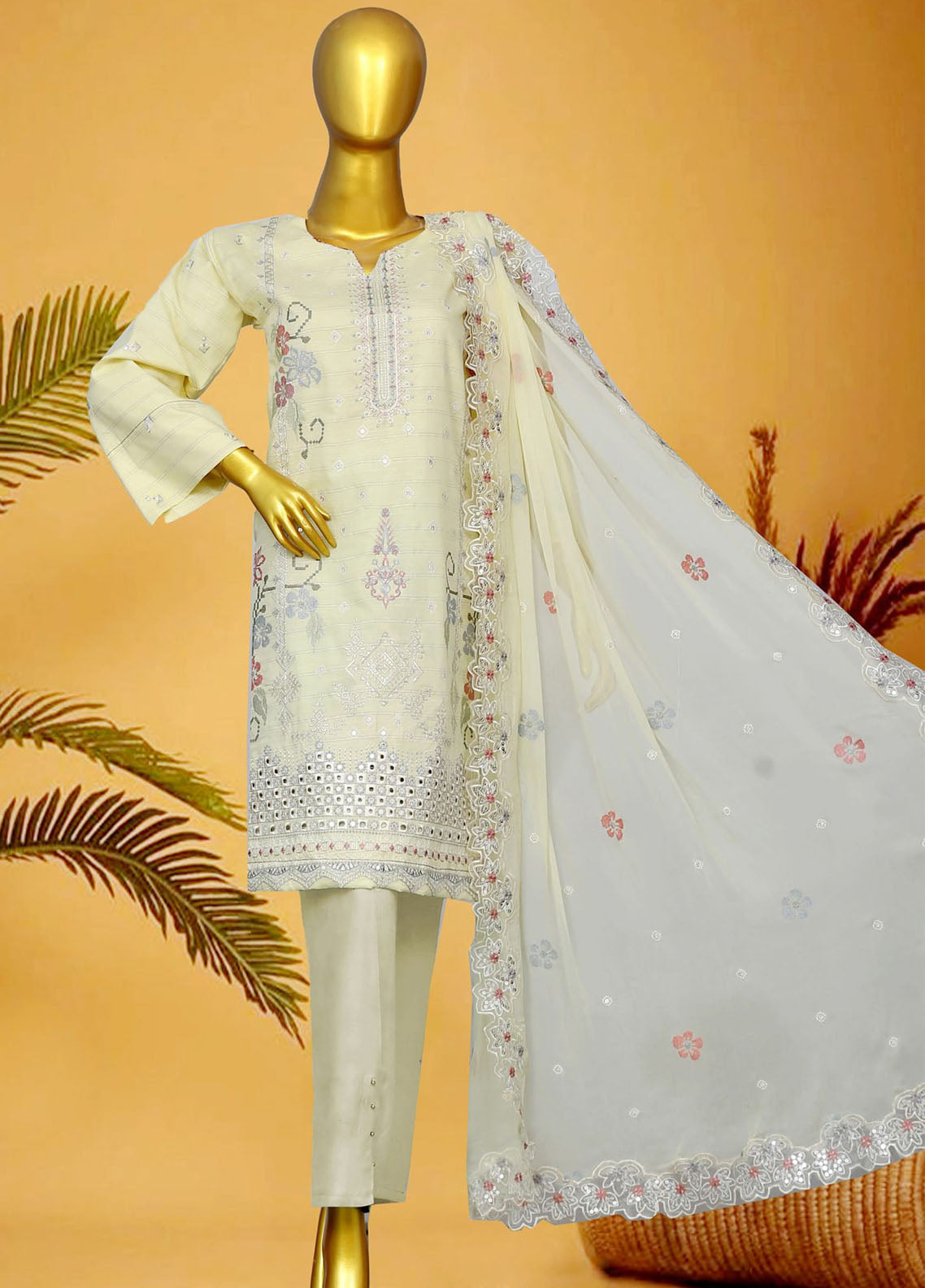 Oud By Royal Fashion Premium Embroidered Lawn Banarsi 3 Piece Unstitched Suit RF25ZZOV51 D-70-LM Oud By Royal Fashion Premium Embroidered Lawn Banarsi 3 Piece Unstitched Suit RF25ZZOV51 D-70-LM