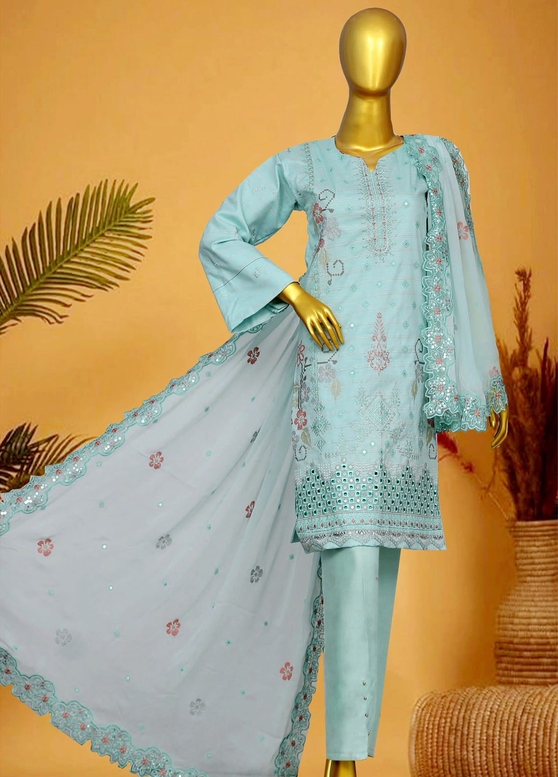Oud By Royal Fashion Premium Embroidered Lawn Banarsi 3 Piece Unstitched Suit RF25ZZOV51 D-72-SBL Oud By Royal Fashion Premium Embroidered Lawn Banarsi 3 Piece Unstitched Suit RF25ZZOV51 D-72-SBL