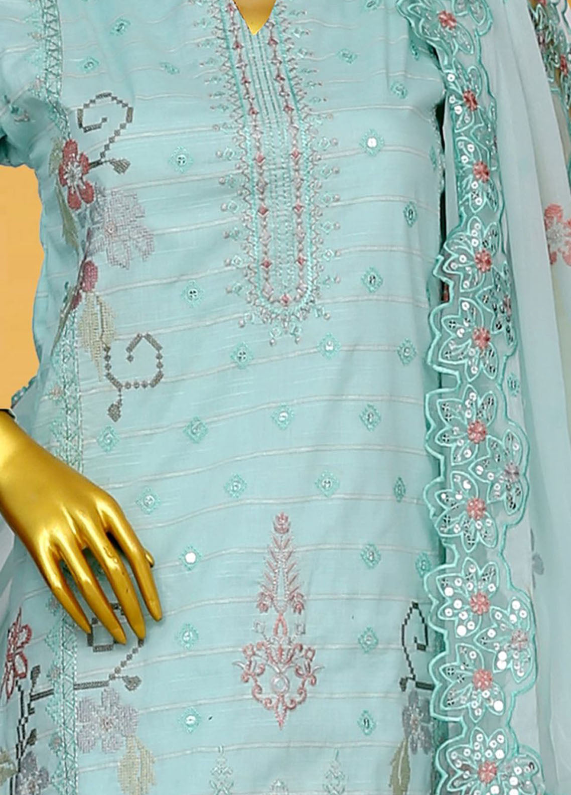 Oud By Royal Fashion Premium Embroidered Lawn Banarsi 3 Piece Unstitched Suit RF25ZZOV51 D-72-SBL Oud By Royal Fashion Premium Embroidered Lawn Banarsi 3 Piece Unstitched Suit RF25ZZOV51 D-72-SBL