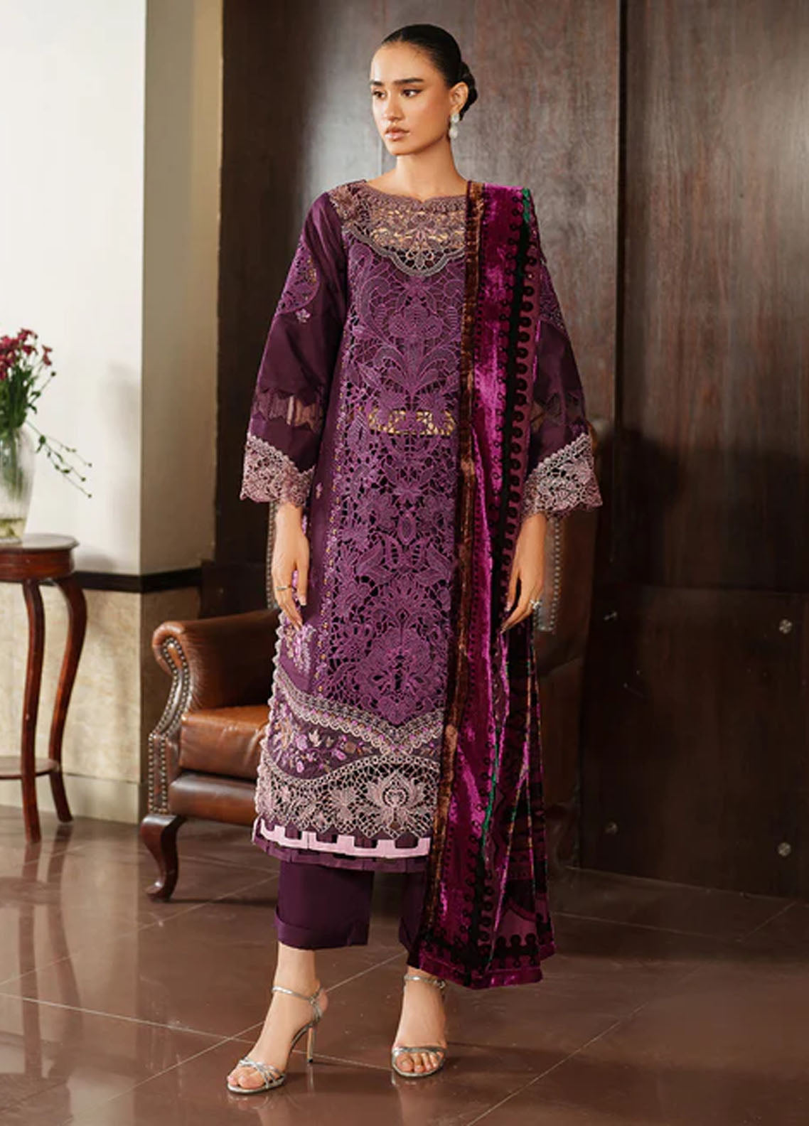 Panache By Parishay Embroidered Corduroy 3 Piece Unstitched Suit PR25PVPS D-PNE-02 Panache By Parishay Embroidered Corduroy 3 Piece Unstitched Suit PR25PVPS D-PNE-02