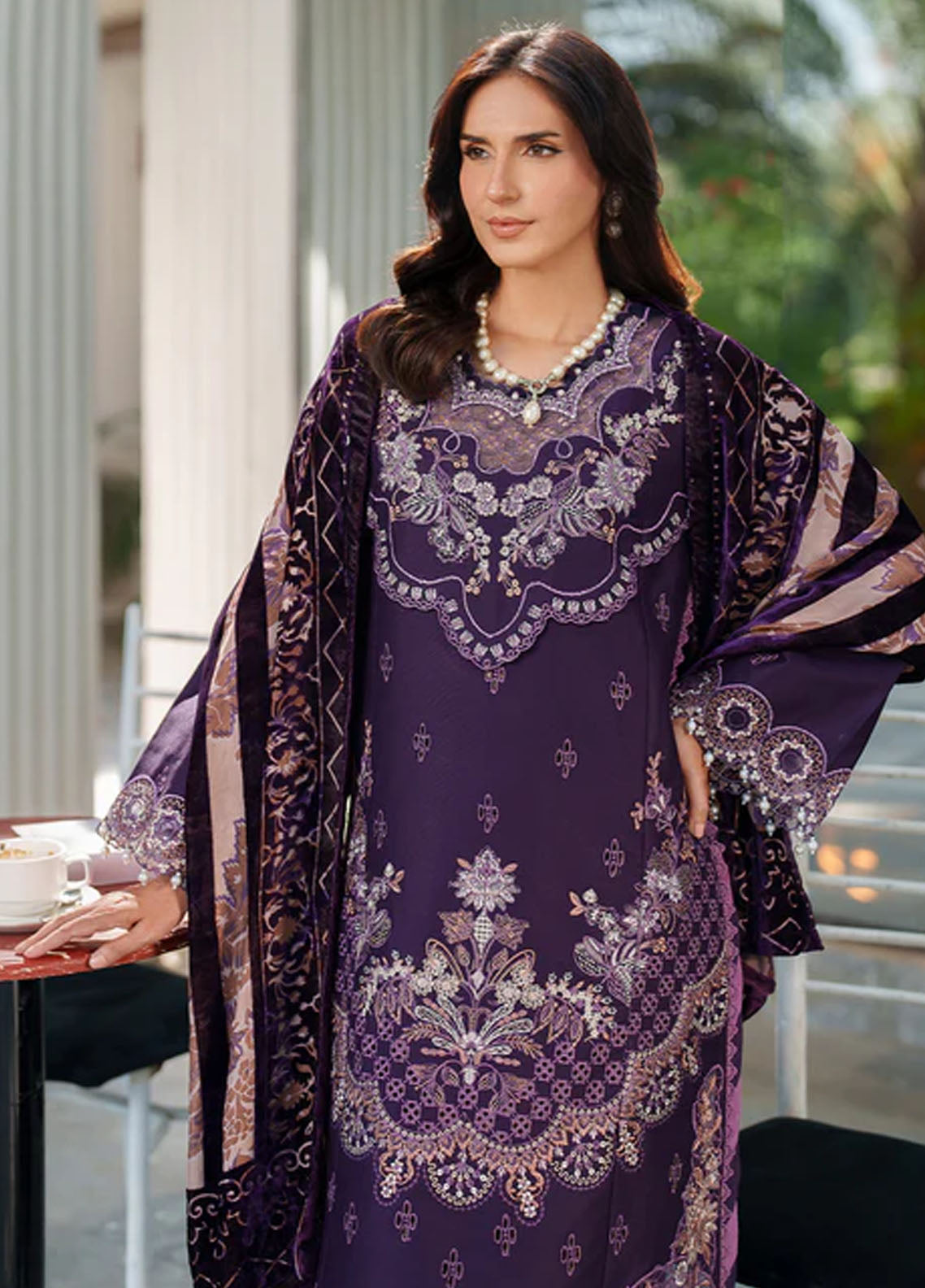 Panache By Parishay Embroidered Corduroy 3 Piece Unstitched Suit PR25PVPS D-PNE-06 Panache By Parishay Embroidered Corduroy 3 Piece Unstitched Suit PR25PVPS D-PNE-06