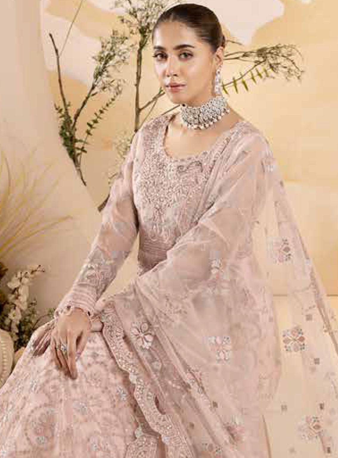 Pareesa By Lavish Premium Embroidered Chiffon 3 Piece Unstitched Suit LP24P D-06 FLAMINGO Pareesa By Lavish Premium Embroidered Chiffon 3 Piece Unstitched Suit LP24P D-06 FLAMINGO
