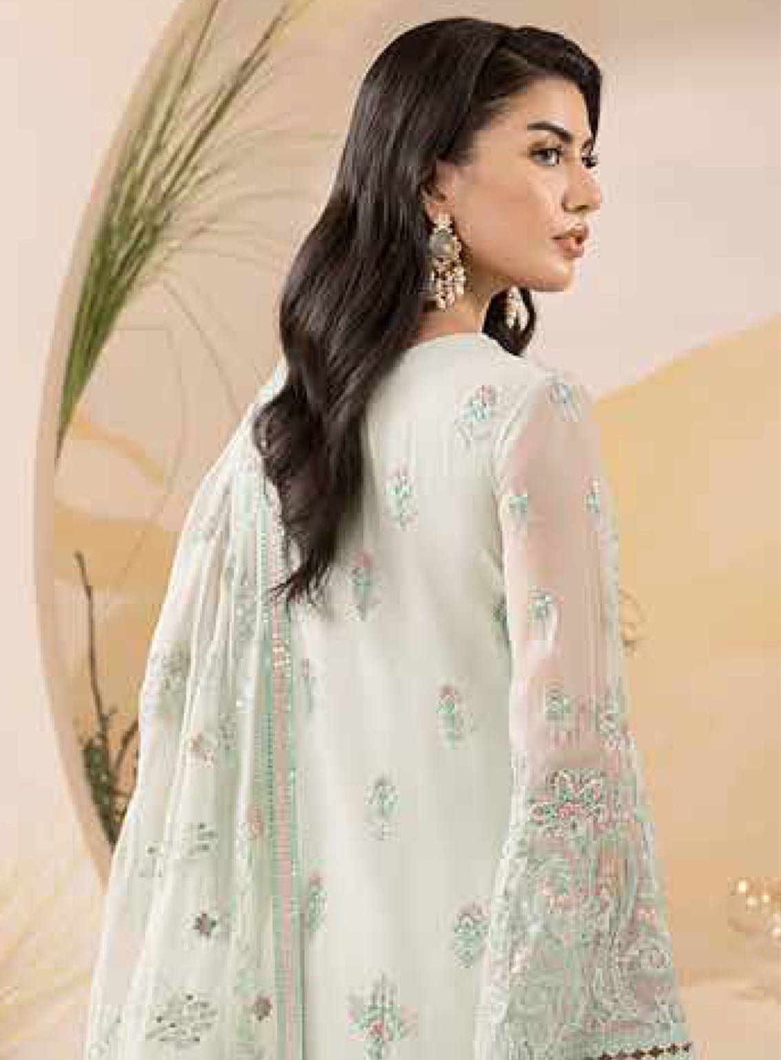 Pareesa By Lavish Premium Embroidered Chiffon 3 Piece Unstitched Suit LP24P D-08 PISTA Pareesa By Lavish Premium Embroidered Chiffon 3 Piece Unstitched Suit LP24P D-08 PISTA