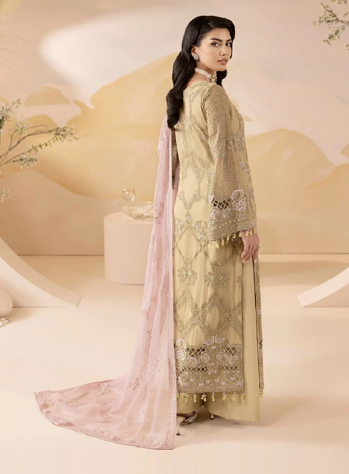 Pareesa By Lavish Premium Embroidered Chiffon 3 Piece Unstitched Suit LP24P D-10 MEDALLION Pareesa By Lavish Premium Embroidered Chiffon 3 Piece Unstitched Suit LP24P D-10 MEDALLION