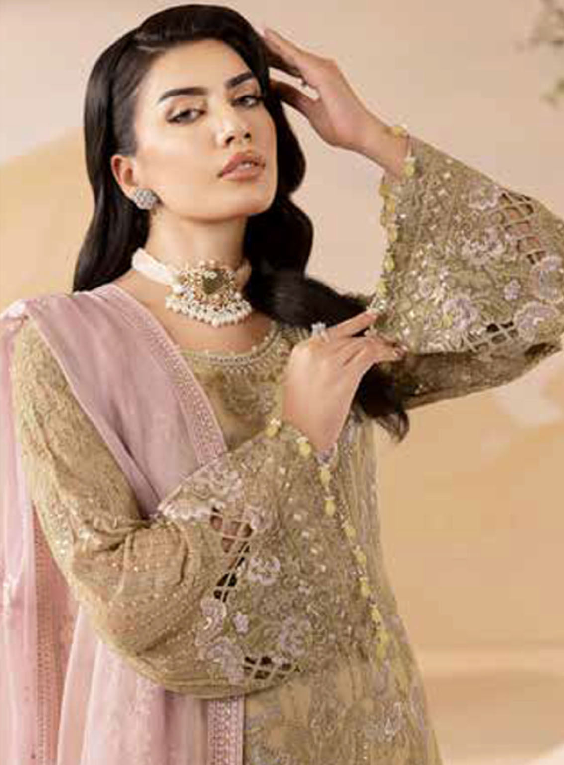 Pareesa By Lavish Premium Embroidered Chiffon 3 Piece Unstitched Suit LP24P D-10 MEDALLION Pareesa By Lavish Premium Embroidered Chiffon 3 Piece Unstitched Suit LP24P D-10 MEDALLION