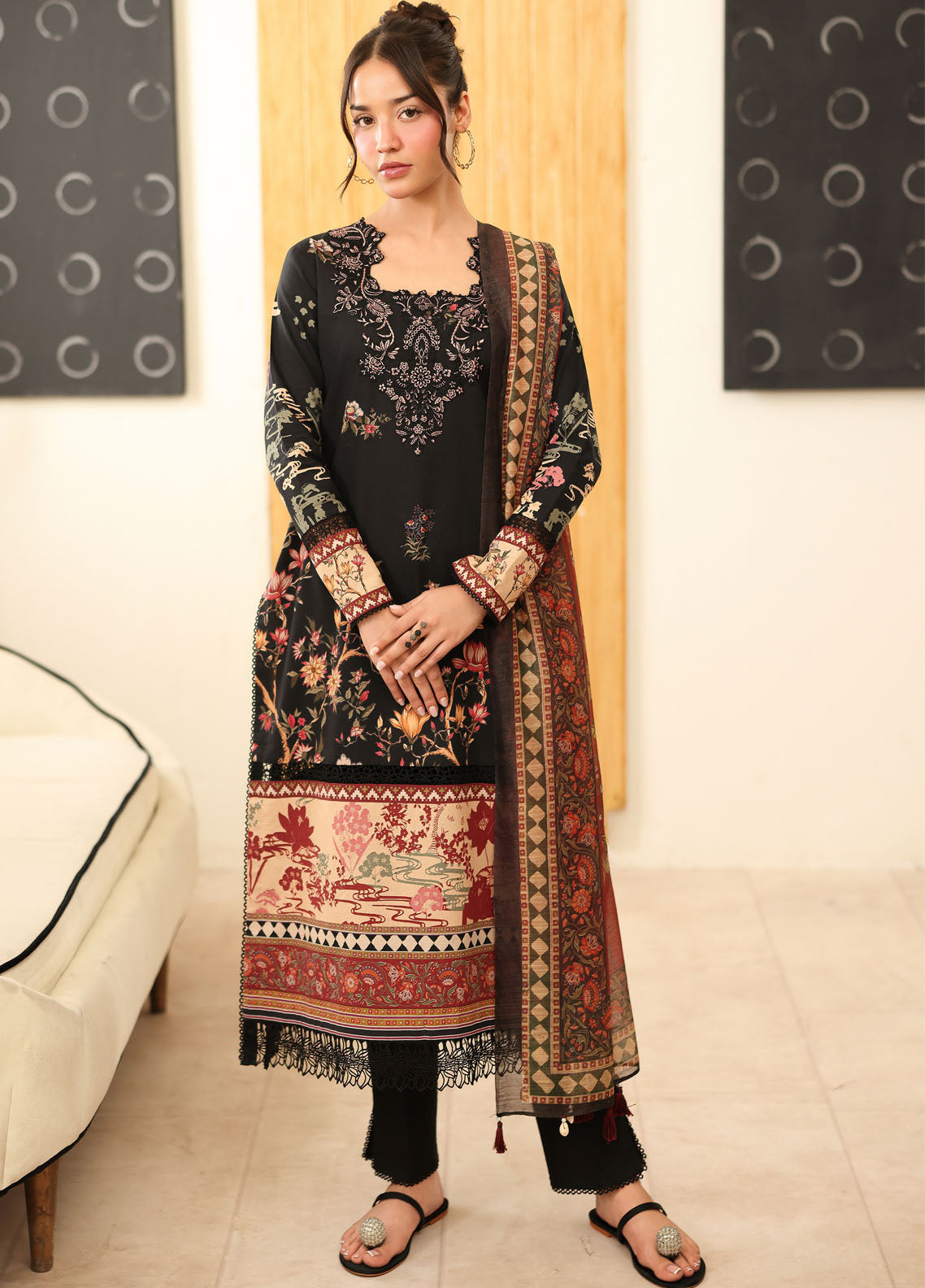 Pareesa By Roheenaz Printed Cambric 3 Piece Unstitched Suit RNZ25PPC D-1A ZAIMA Pareesa By Roheenaz Printed Cambric 3 Piece Unstitched Suit RNZ25PPC D-1A ZAIMA