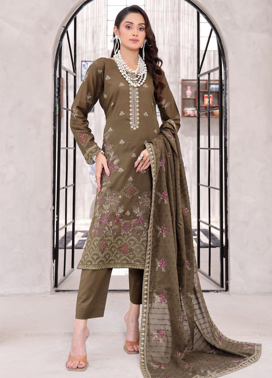 Parishae By Schick Dyed Embroidered Doriya Lawn 3 Piece Unstitched Suit SDH25PDED FED-01 Parishae By Schick Dyed Embroidered Doriya Lawn 3 Piece Unstitched Suit SDH25PDED FED-01