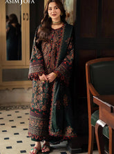 Pashmina By Asim Jofa Embroidered Self Twill 3 Piece Unstitched Suit AJ24PW AJKI-01