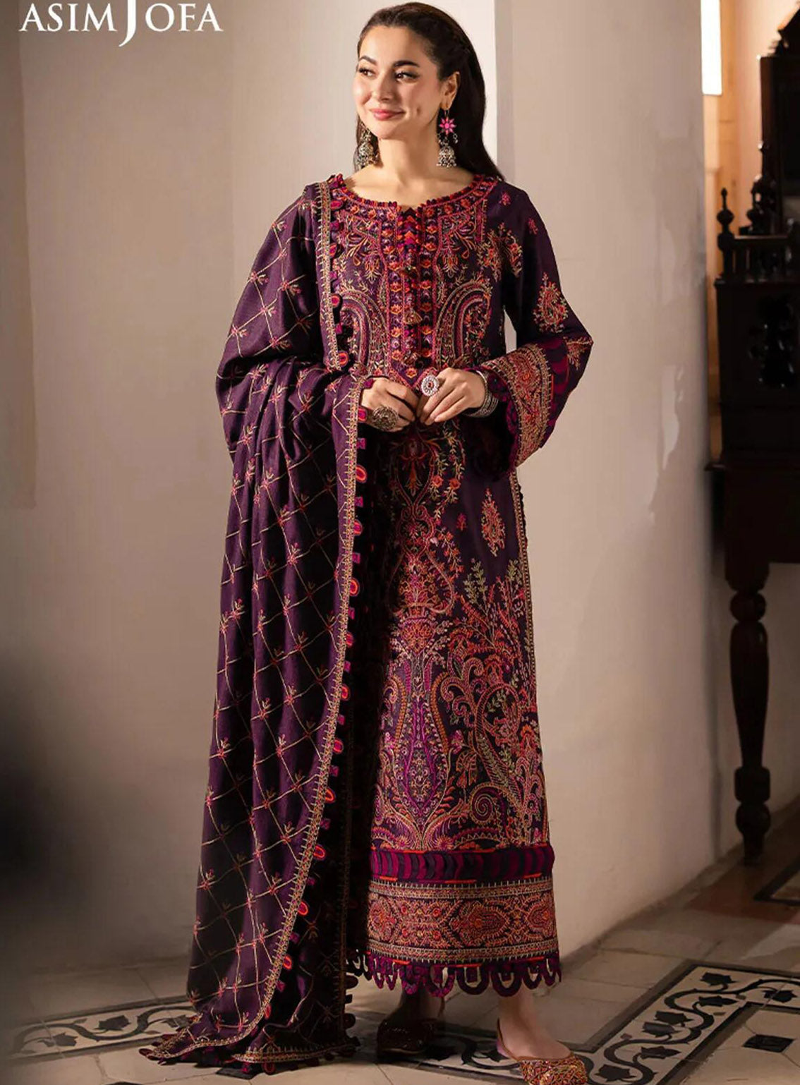 Pashmina By Asim Jofa Embroidered Self Twill 3 Piece Unstitched Suit AJ24PW AJKI-02 Pashmina By Asim Jofa Embroidered Self Twill 3 Piece Unstitched Suit AJ24PW AJKI-02