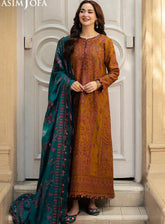 Pashmina By Asim Jofa Embroidered Self Twill 3 Piece Unstitched Suit AJ24PW AJKI-04