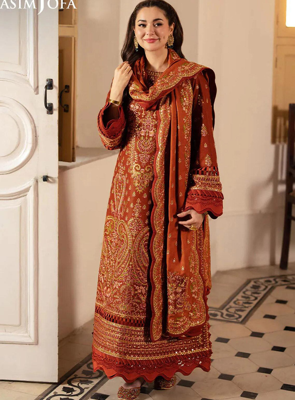 Pashmina By Asim Jofa Embroidered Self Twill 3 Piece Unstitched Suit AJ24PW AJKI-07 Pashmina By Asim Jofa Embroidered Self Twill 3 Piece Unstitched Suit AJ24PW AJKI-07