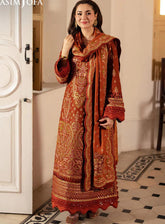 Pashmina By Asim Jofa Embroidered Self Twill 3 Piece Unstitched Suit AJ24PW AJKI-07