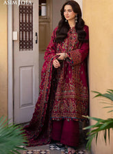 Pashmina By Asim Jofa Embroidered Self Twill 3 Piece Unstitched Suit AJ24PW AJKI-10