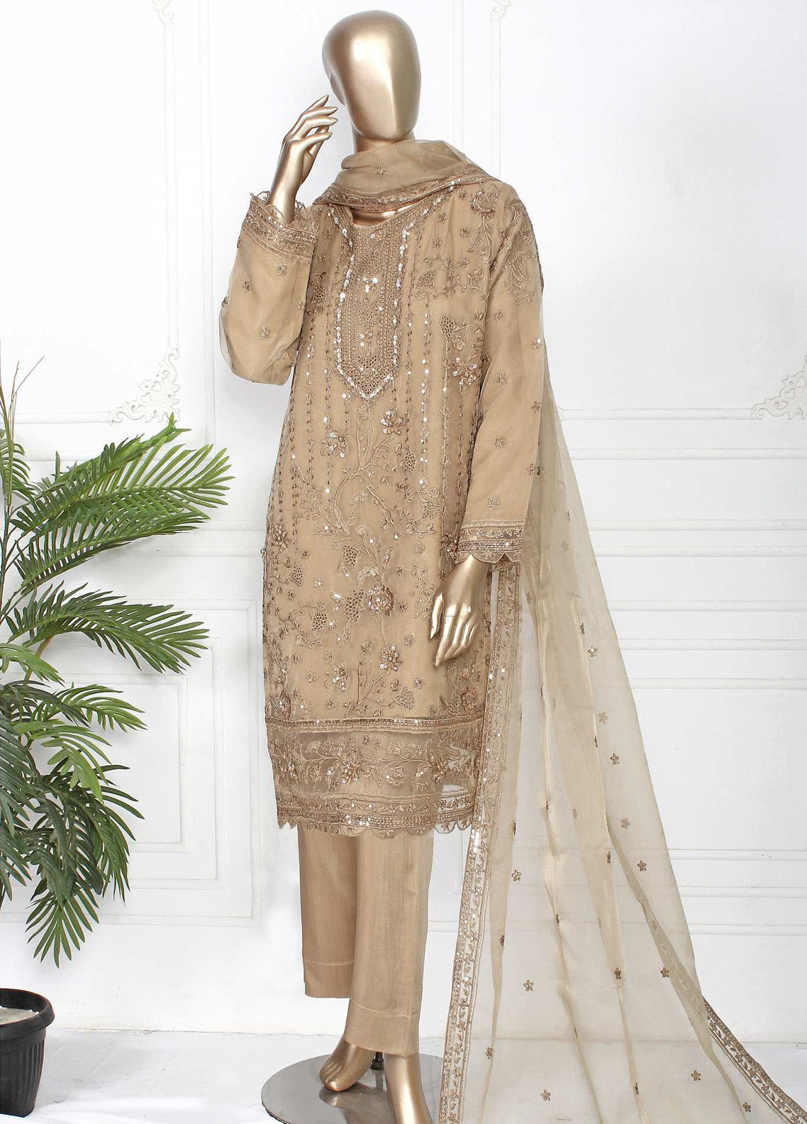 Pearl Series Embroidered Chiffon 3 Piece Stitched Suit RNPC25PSLE D-143-1 (BR) Pearl Series Embroidered Chiffon 3 Piece Stitched Suit RNPC25PSLE D-143-1 (BR)