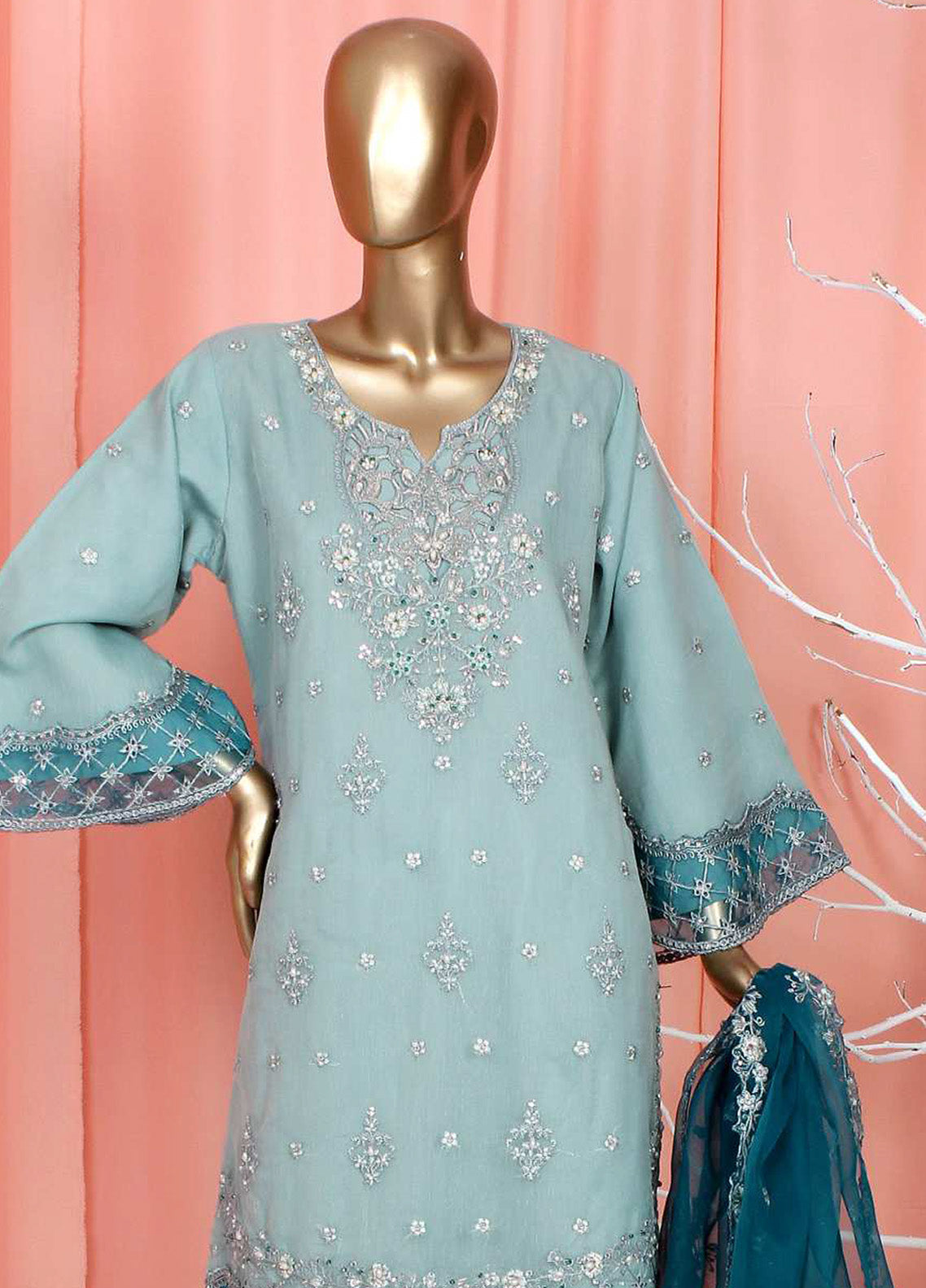 Pearl Series Embroidered Chiffon 3 Piece Stitched Suit RNPC25PSLE D-147-1 (GR) Pearl Series Embroidered Chiffon 3 Piece Stitched Suit RNPC25PSLE D-147-1 (GR)