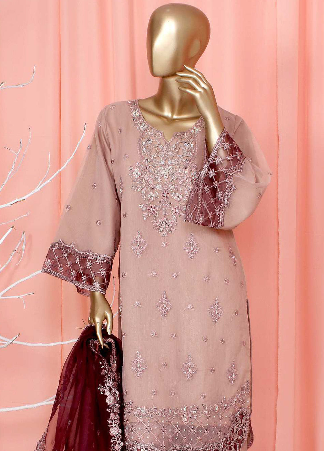 Pearl Series Embroidered Chiffon 3 Piece Stitched Suit RNPC25PSLE D-147-1 (PL) Pearl Series Embroidered Chiffon 3 Piece Stitched Suit RNPC25PSLE D-147-1 (PL)