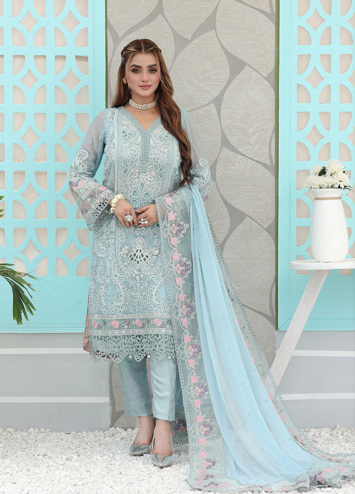 Pehchaan By Pakdaman Embroidered Chiffon 3 Piece Stitched Suit PDF24PFC D-1061 Pehchaan By Pakdaman Embroidered Chiffon 3 Piece Stitched Suit PDF24PFC D-1061