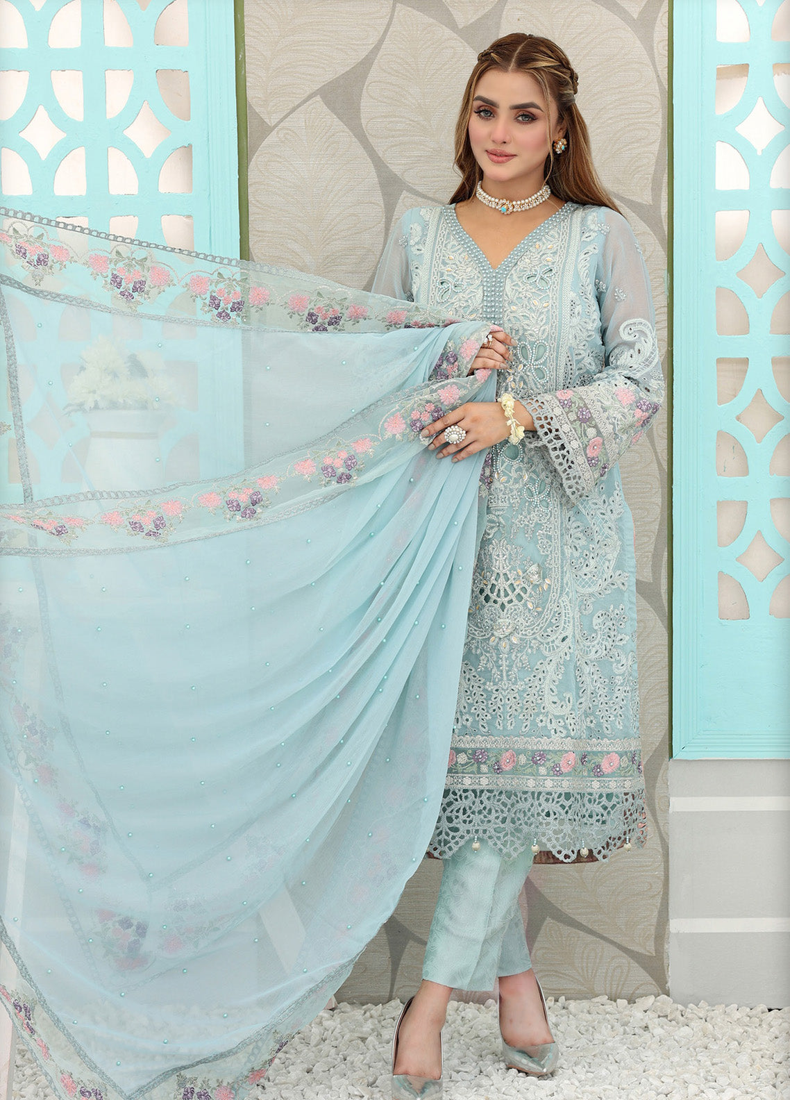 Pehchaan By Pakdaman Embroidered Chiffon 3 Piece Stitched Suit PDF24PFC D-1061 Pehchaan By Pakdaman Embroidered Chiffon 3 Piece Stitched Suit PDF24PFC D-1061