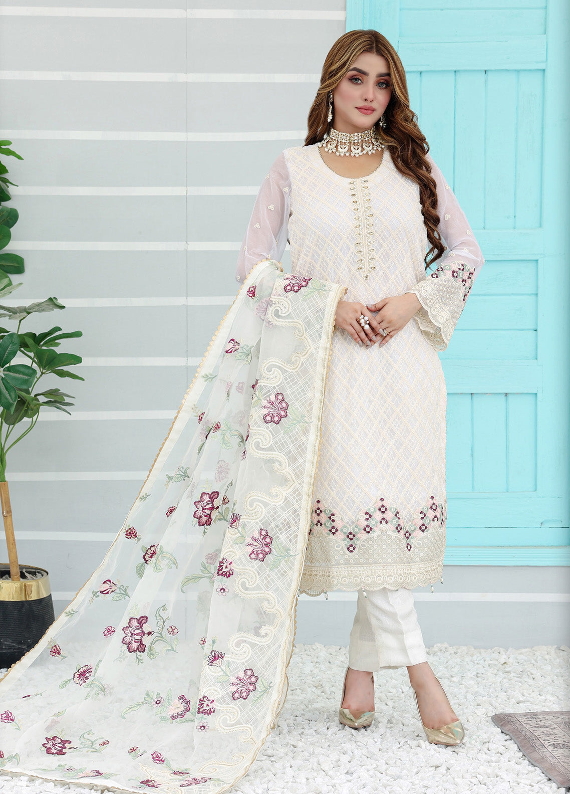 Pehchaan By Pakdaman Embroidered Chiffon 3 Piece Stitched Suit PDF24PFC D-1063 Pehchaan By Pakdaman Embroidered Chiffon 3 Piece Stitched Suit PDF24PFC D-1063