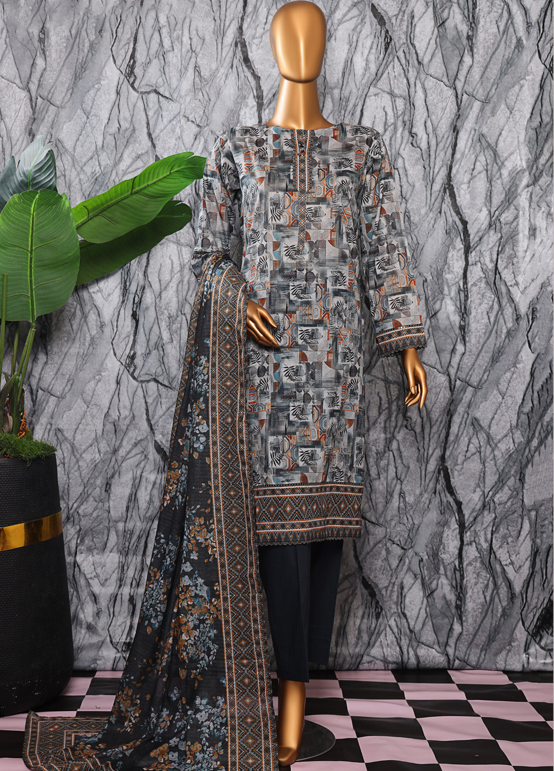 Platinum By HZ Textiles Digital Printed Lawn 3 Piece Unstitched Suit HZ25DPLV3 PPC-603 Platinum By HZ Textiles Digital Printed Lawn 3 Piece Unstitched Suit HZ25DPLV3 PPC-603