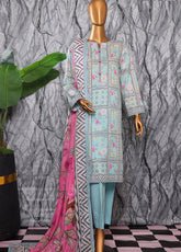 Platinum By HZ Textiles Digital Printed Lawn 3 Piece Unstitched Suit HZ25DPLV3 PPC-608