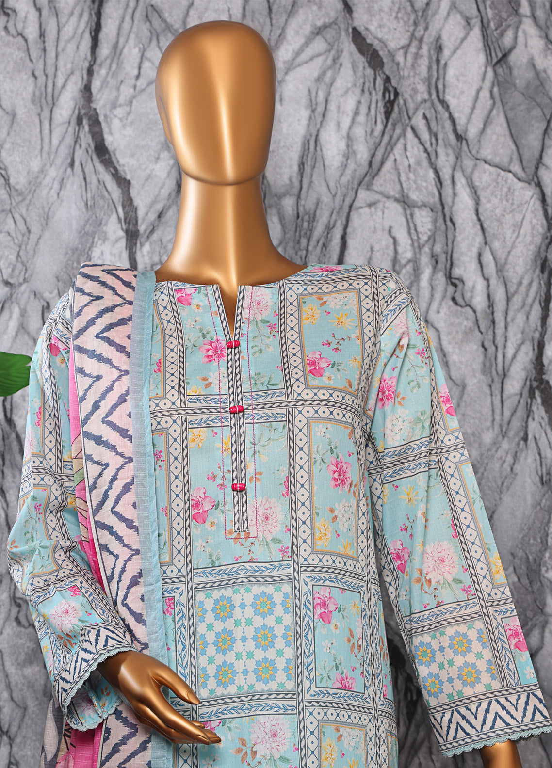 Platinum By HZ Textiles Digital Printed Lawn 3 Piece Unstitched Suit HZ25DPLV3 PPC-608 Platinum By HZ Textiles Digital Printed Lawn 3 Piece Unstitched Suit HZ25DPLV3 PPC-608