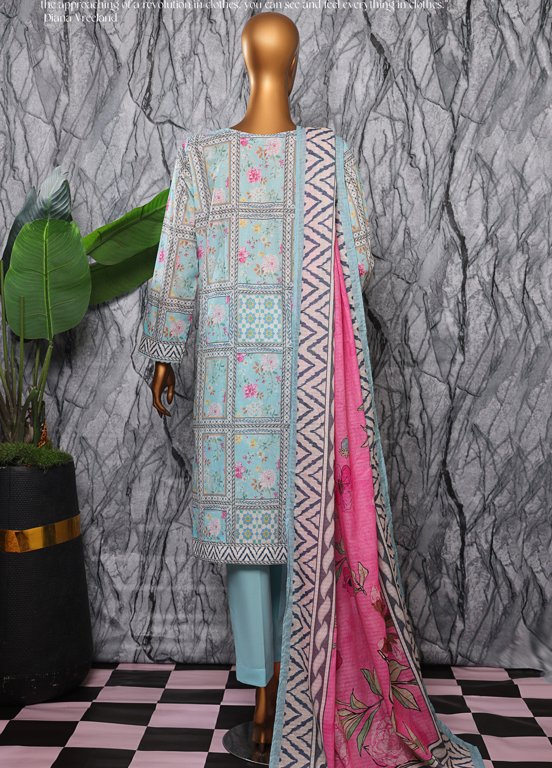 Platinum By HZ Textiles Digital Printed Lawn 3 Piece Unstitched Suit HZ25DPLV3 PPC-608 Platinum By HZ Textiles Digital Printed Lawn 3 Piece Unstitched Suit HZ25DPLV3 PPC-608