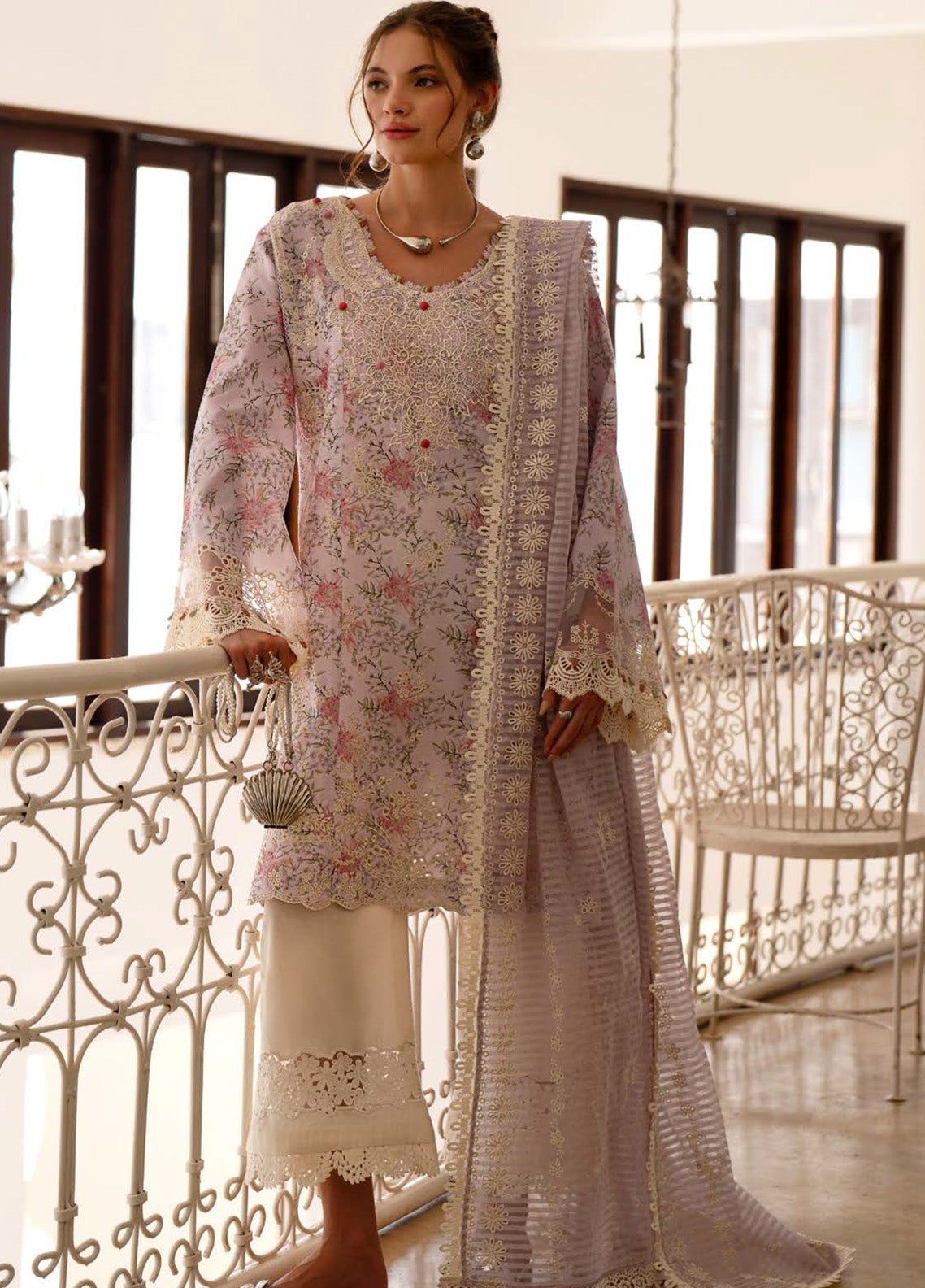 Printkari By AJR Couture Embroidered Lawn 3 Piece Unstitched Suit AJR25PL AJR-01-PEARL Printkari By AJR Couture Embroidered Lawn 3 Piece Unstitched Suit AJR25PL AJR-01-PEARL