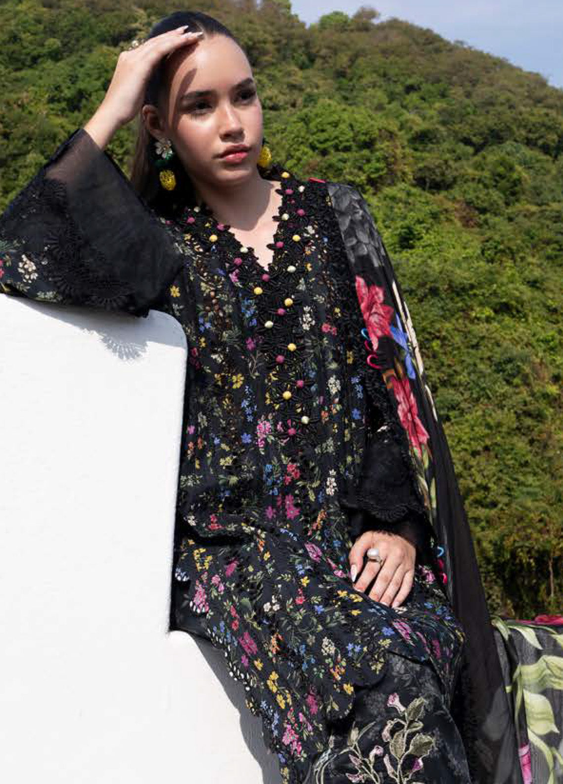 Printkari By AJR Couture Embroidered Lawn 3 Piece Unstitched Suit AJR25PL AJR-03-MIDNIGHT FLORA Printkari By AJR Couture Embroidered Lawn 3 Piece Unstitched Suit AJR25PL AJR-03-MIDNIGHT FLORA