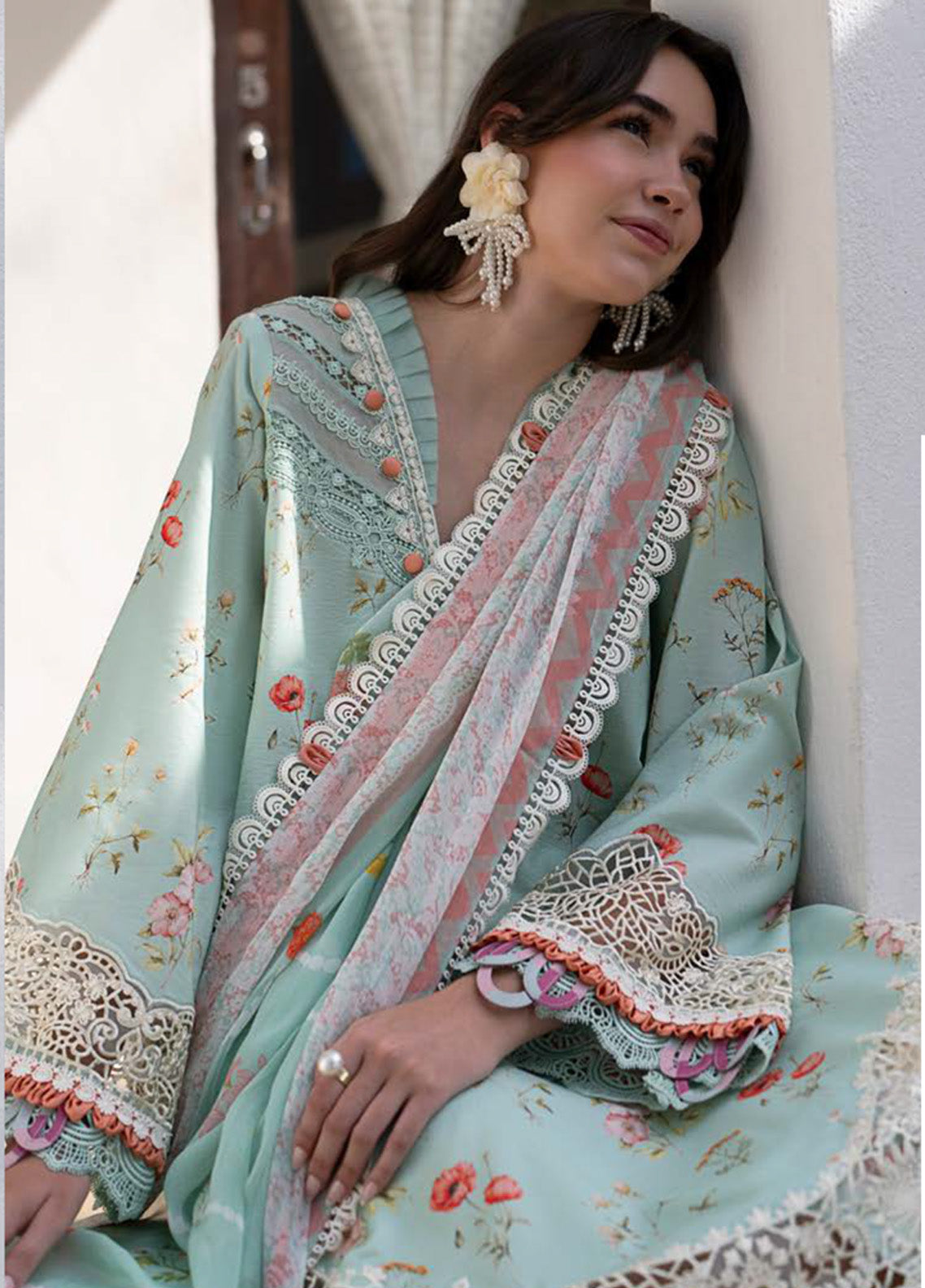 Printkari By AJR Couture Embroidered Lawn 3 Piece Unstitched Suit AJR25PL AJR-07-AQUA Printkari By AJR Couture Embroidered Lawn 3 Piece Unstitched Suit AJR25PL AJR-07-AQUA