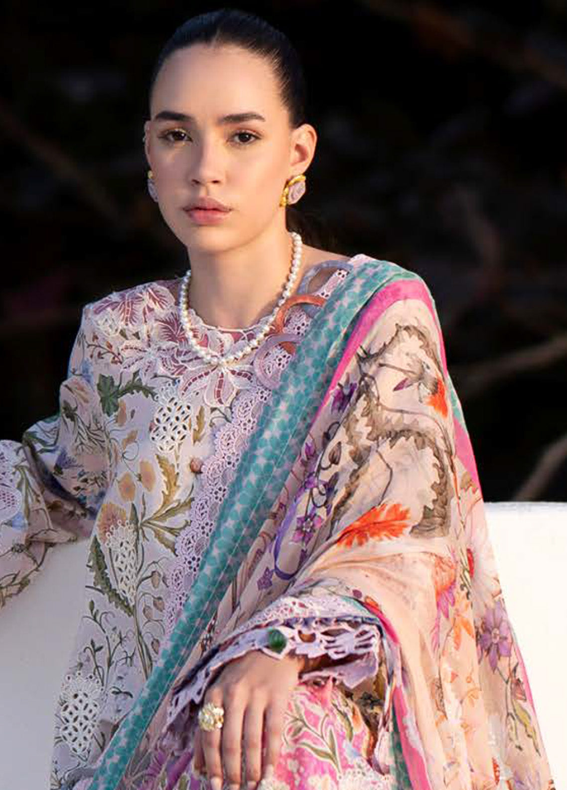 Printkari By AJR Couture Embroidered Lawn 3 Piece Unstitched Suit AJR25PL AJR-08-ROSE Printkari By AJR Couture Embroidered Lawn 3 Piece Unstitched Suit AJR25PL AJR-08-ROSE