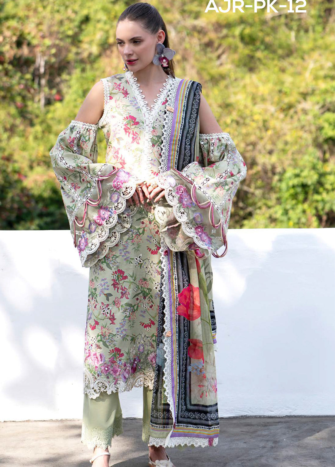 Printkari By AJR Couture Embroidered Lawn 3 Piece Unstitched Suit AJR25PL AJR-12-PINK PETAL Printkari By AJR Couture Embroidered Lawn 3 Piece Unstitched Suit AJR25PL AJR-12-PINK PETAL