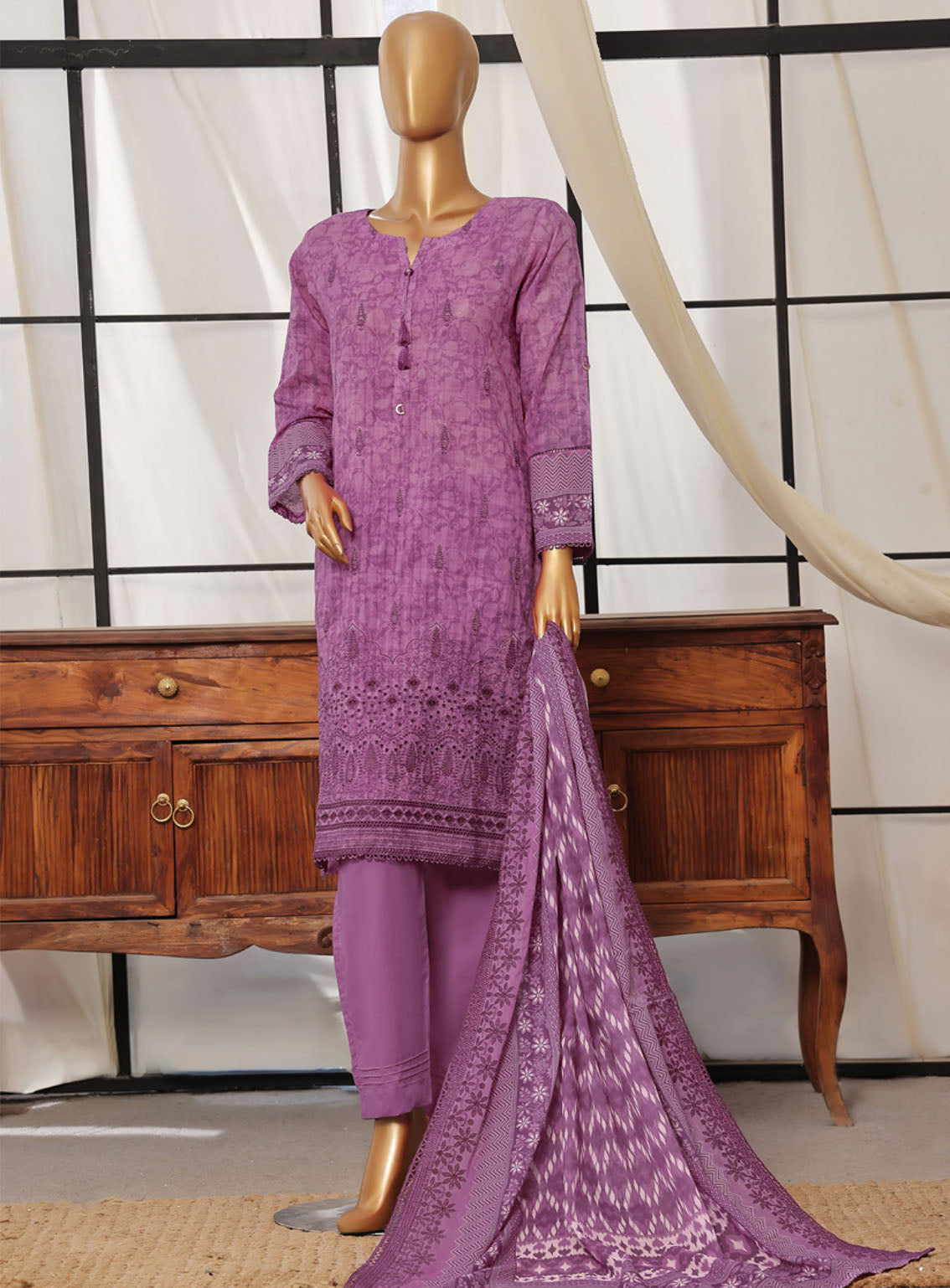 Printkari By HZ Textile Embroidered Lawn 3 Piece Stitched Suit - HZ24PED PCL-406 Printkari By HZ Textile Embroidered Lawn 3 Piece Stitched Suit - HZ24PED PCL-406