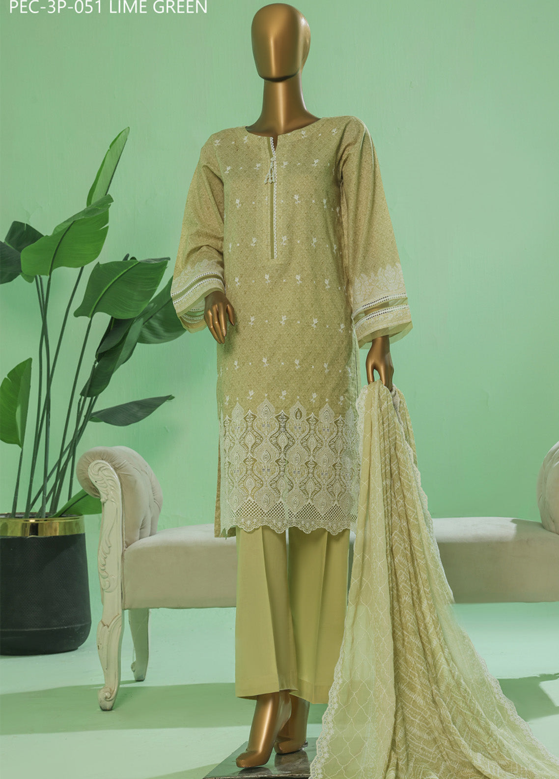 Printkari By HZ Textile Embroidered Lawn 3 Piece Stitched Suit HZ25PV3 PEC-051 LIME GREEN Printkari By HZ Textile Embroidered Lawn 3 Piece Stitched Suit HZ25PV3 PEC-051 LIME GREEN